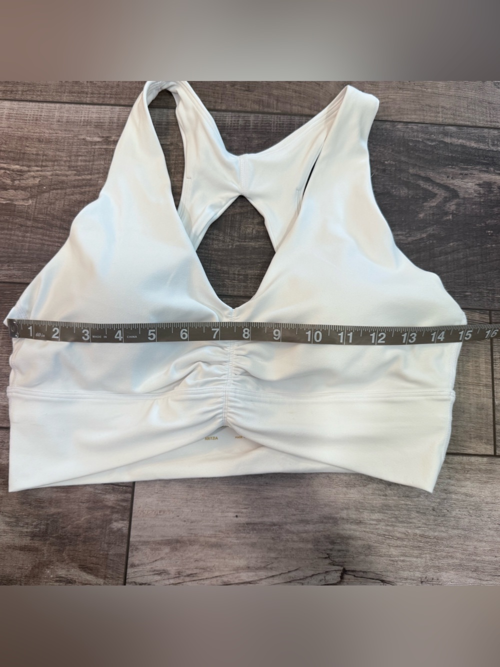 Aritzia White Racerback Ruched Sports Bra - Picture 5 of 6